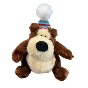 Gund Birthday Goober Bear Brown Plush Stuffed Animal 8" Collectable Stuffie